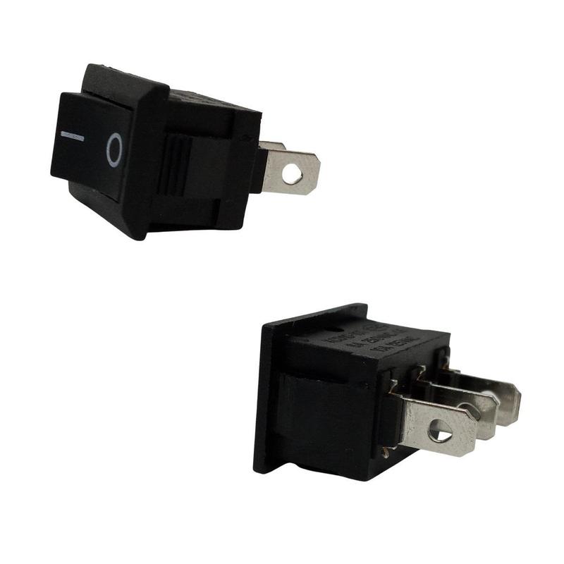 Kit Interruptor Tic Tac 2 Posições 3 Pinos Kcd1-102 2P 3T Preta